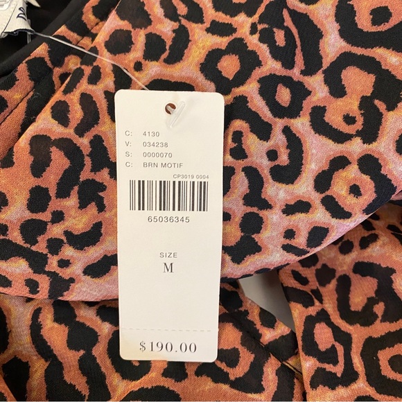 Anthropologie || Ranna Gill Cutout Midi Dress Animal Print Brown Medium NWT - Picture 7 of 10